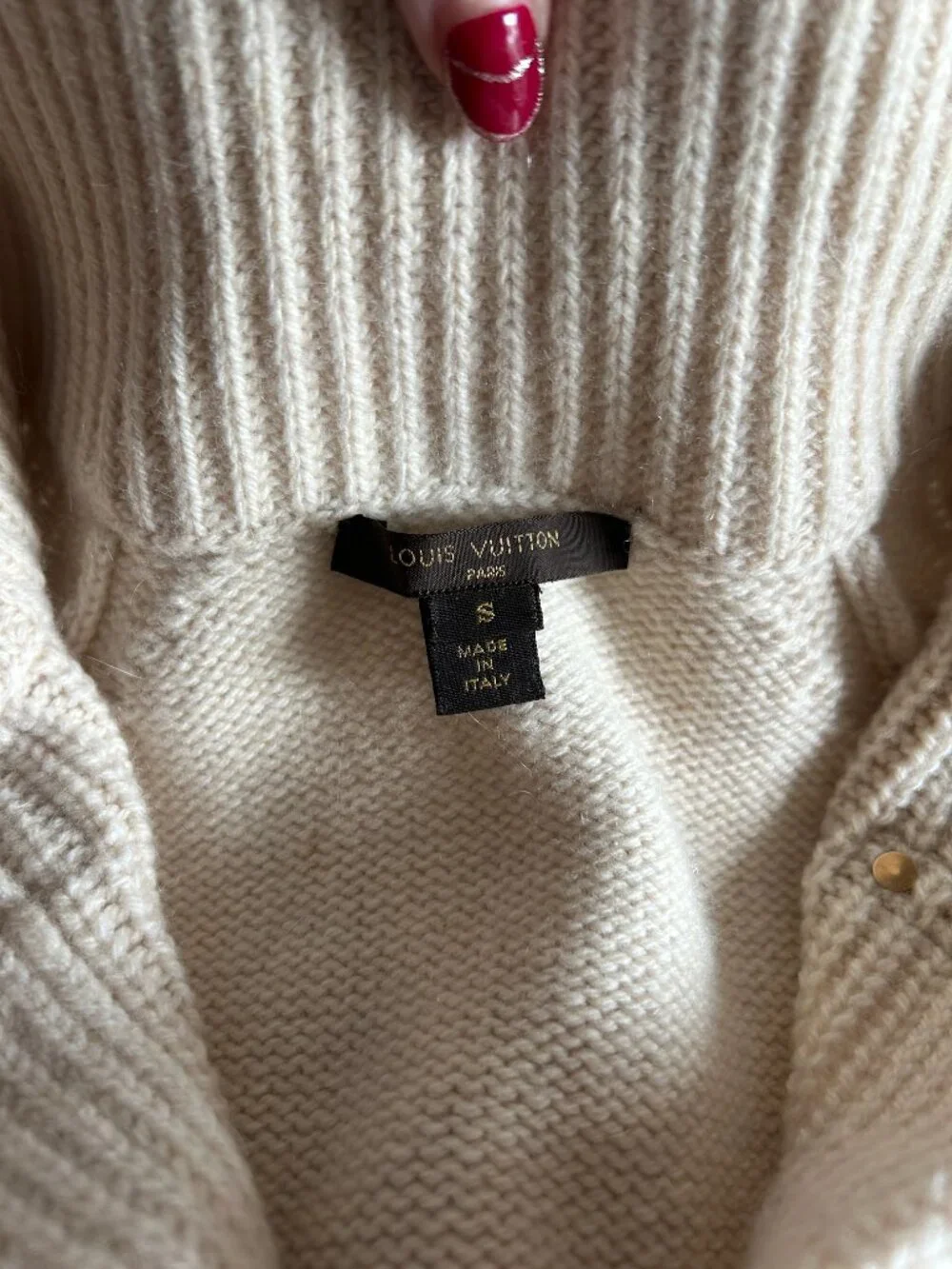 Louis Vuitton Cardigan Sweater, Size S (roomy, S/M fit) Wool Cashmere